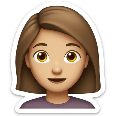 girl with brown hair sticker