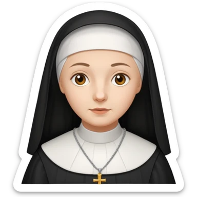 Catholic nun in traditional habit sticker