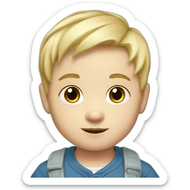 baby boy with blond hair5 and white skin full length sticker