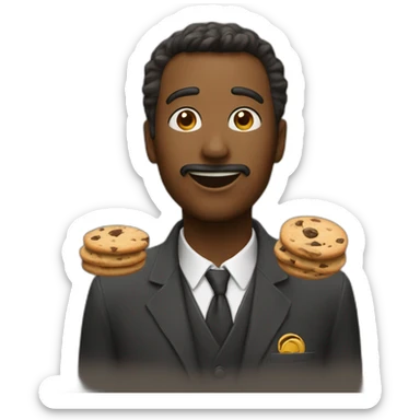 Un monsieur qui mange des cookies  sticker