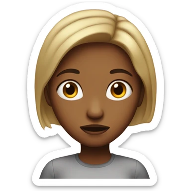 The girl has a face of uncertainty sticker