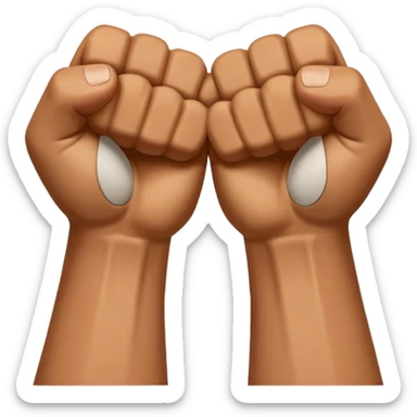 two clenched fists at close range sticker