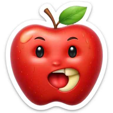 bitten apple sticker