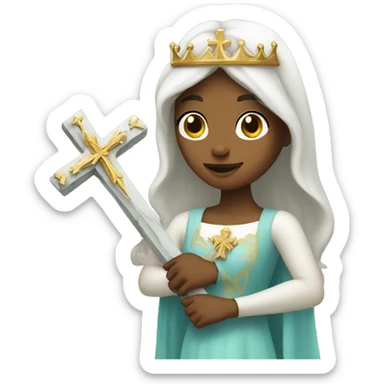 A princess with a cross sticker