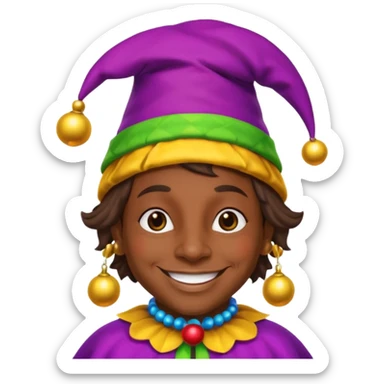 Dark brown skin jester  sticker