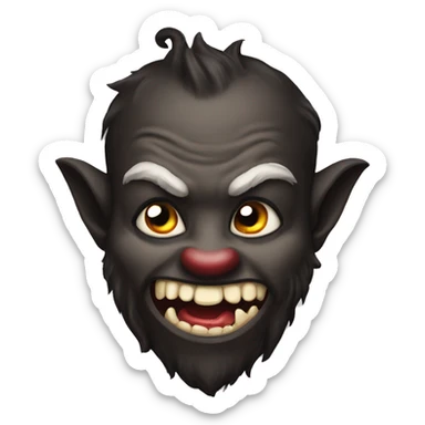 Krampus with his tongue out sticker