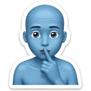 Tête bleu qui fait chut  sticker