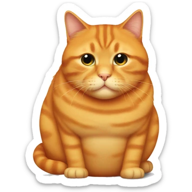fat orange cat with little black cat sticker