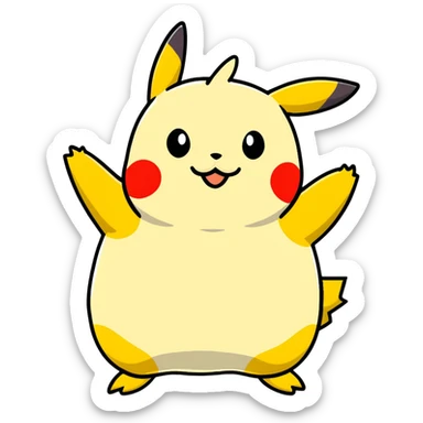 pudgy Pikachu with cartoon spots sticker