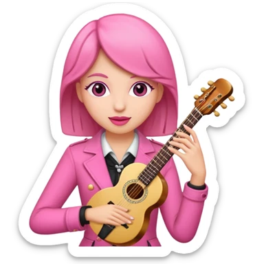 pink musician woman  sticker