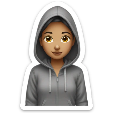 cute girl with hoodie  sticker