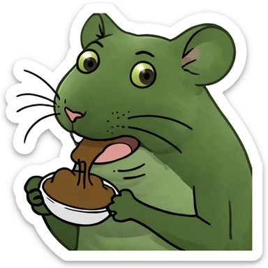 Rat eating a mole sticker