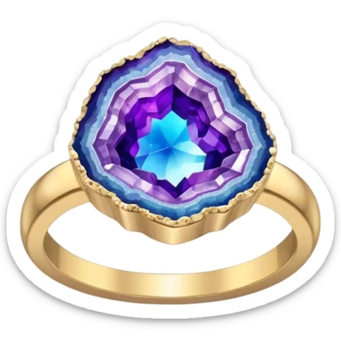crystal geode ring sticker
