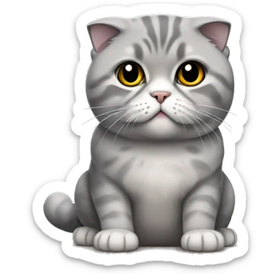 Gray Scottish fold sitting sticker