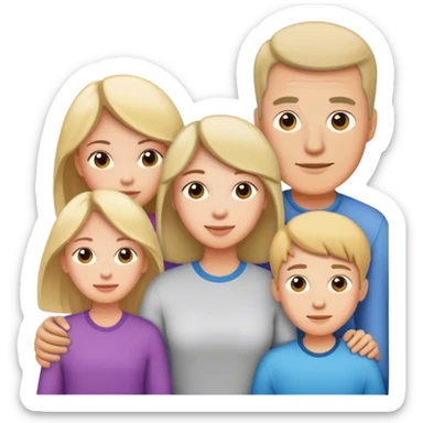 A family of five , a dad , mam , two older daughters and a teenage boy sticker