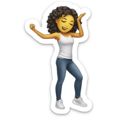 Mixed Female hitting a dab emoji sticker