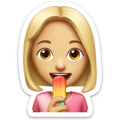Girl eating popsicle sticker