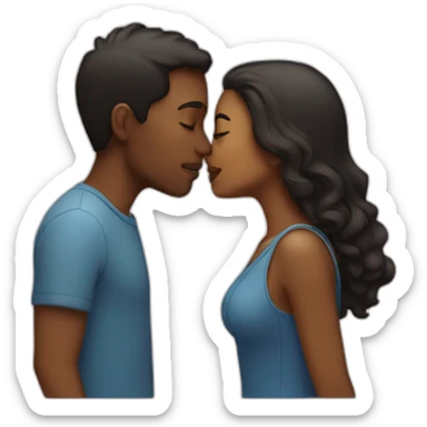 two people smooching sticker