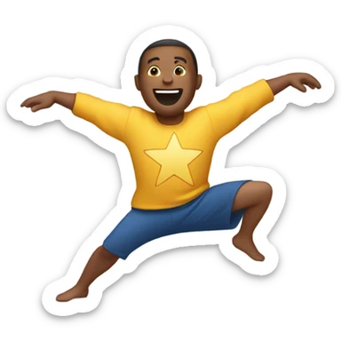 A star doing a cartwheel sticker