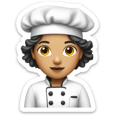 latina girl with chef coat and hat sticker