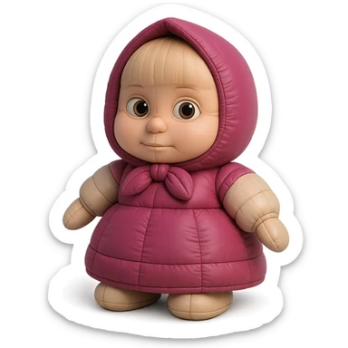 Masha from Masha and the Bear, calm and still, no bear, no pose sticker