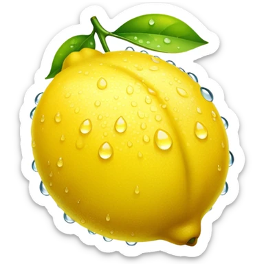 lemon with dewdrops sticker