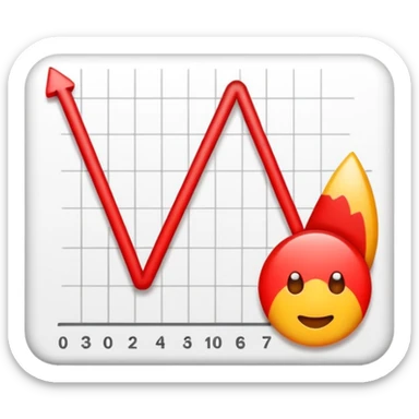graph with line going down and the line being red sticker