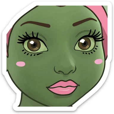 emoji de bebé de un año con pelo corto marrón, ojos marrones grandes con pestañas, cejas marrones y labios rosas sticker