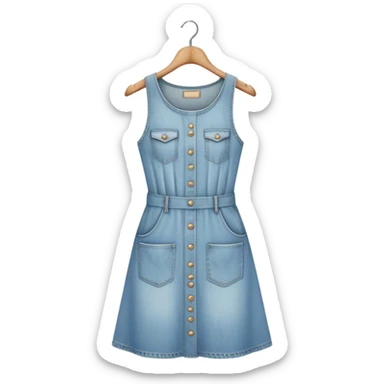 vintage light wash women's denim dress on hanger sticker