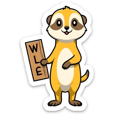 Meerkat sign welcome  sticker