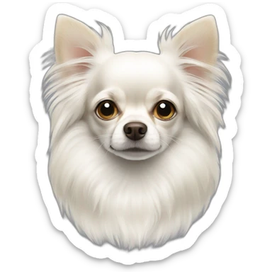white-longhair-chihuahua sticker
