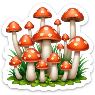 Mushrooms having fun sticker
