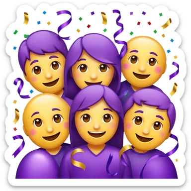 Emojis de fiesta morados  sticker