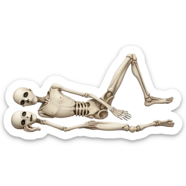 
a full-length human figure, in a lying position, with signs of death sticker