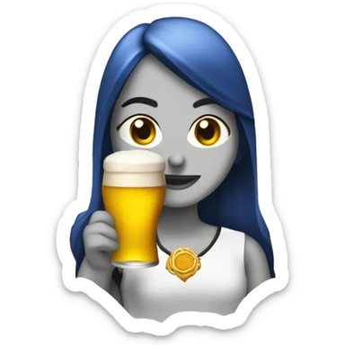 Chica pelirroja con una cerveza sticker