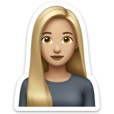 Brunette,light skin, dark eyes, long straight hair sticker