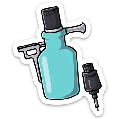 Tattoo gun and ink sticker