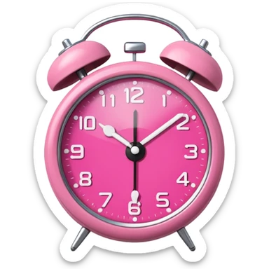 pink alarm clock sticker