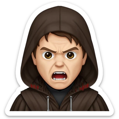 angry screaming "I hate you!" anakin skywalker  hooded covering half of the face sticker