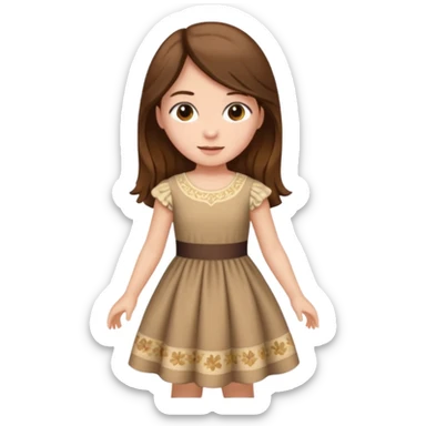 Girl curtying with dress sticker