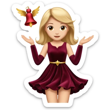 twikel bell fly volvet dress sticker