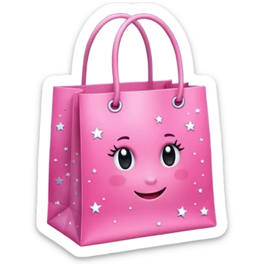 pink girly galaxy store shopping bag sticker