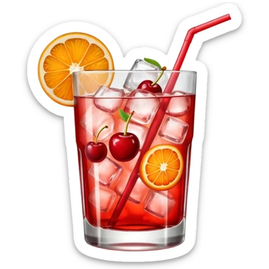 Shirley temple soda on a glass with ice sticker