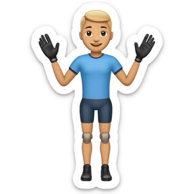 full body human emoji but with a prosthetic leg sticker