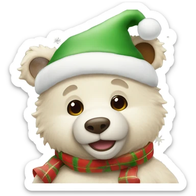 Christmas happy bear like this 🧸 whit a christmas hay sticker