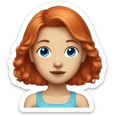 girl with red hair and blue eyes sticker