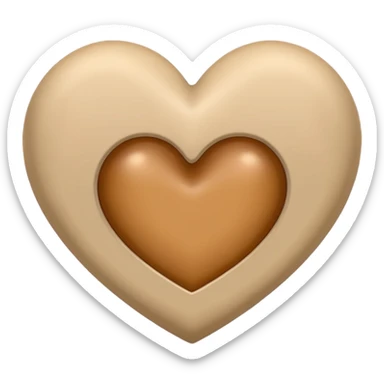 beige heart sticker