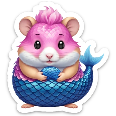 mermaid hamster sticker