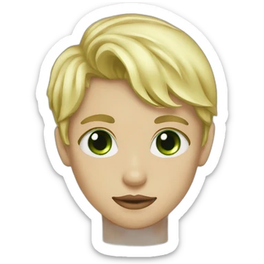 Blond boy Green eye kissing chocolate  girl Green eye sticker