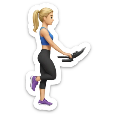 White woman working out at the gym sticker